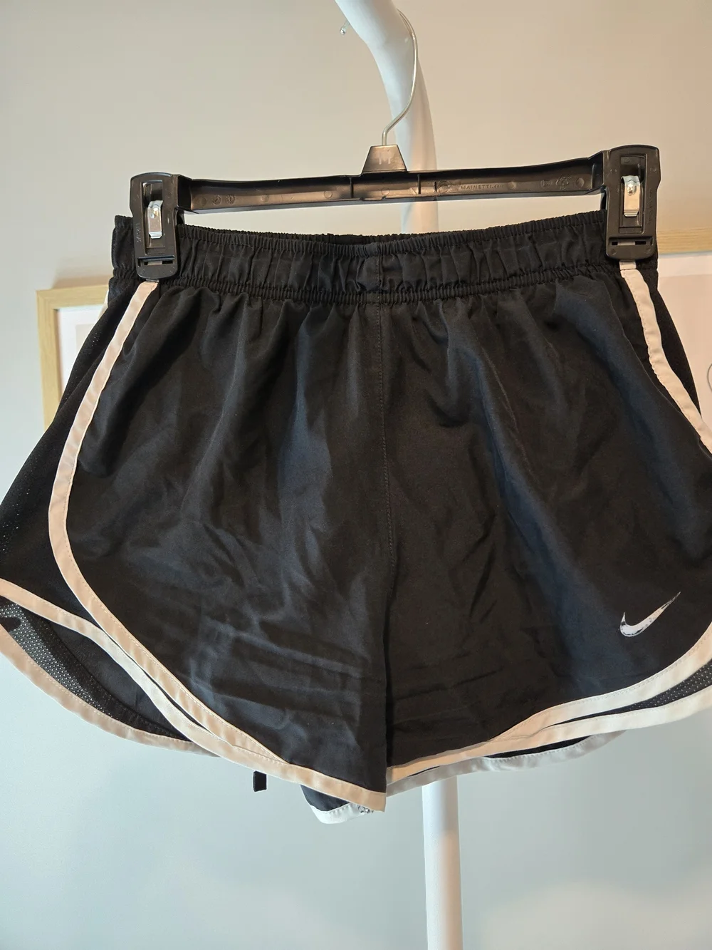 Nike Black Running Shorts with White Piping